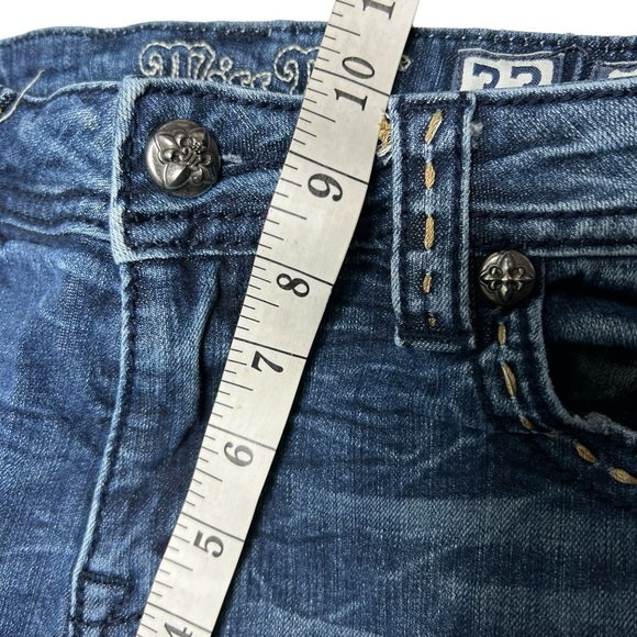 MISS ME WOMEN'S MEDIUM WASH MID RISE CROSS POCKET STRETCH BOOTCUT JEANS SZ 33 - Picture 11 of 16